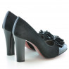 Scarpe eleganti donna 1226 vernice nera+nero antilope
