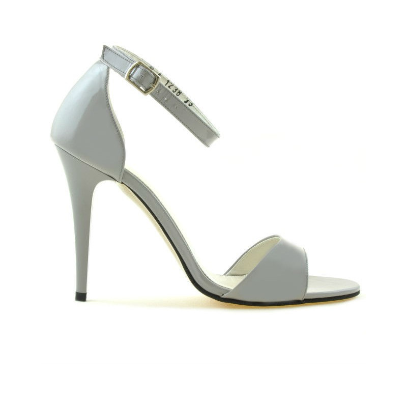 Sandali donna 1238 vernice grigio chiaro