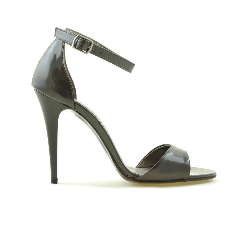 Sandali donna 1238 vernice marrone perlato