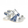 Sandali bambini piccoli 18c vernice indaco+bianco