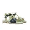 Sandali per bambini piccoli in vernice beige+nero 40c
