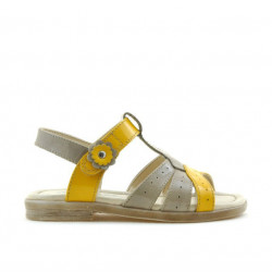 Sandali bambini piccoli 18c vernice cappuccino+giallo