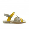 Sandali bambini piccoli 18c vernice cappuccino+giallo