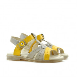 Sandali bambini piccoli 18c vernice cappuccino+giallo