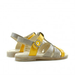 Sandali bambini piccoli 18c vernice cappuccino+giallo
