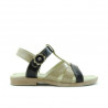 Sandali per bambini piccoli 18c vernice beige+nero