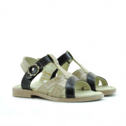 Sandali per bambini piccoli 18c vernice beige+nero