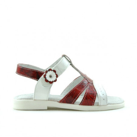Sandali per bambini piccoli 18c vernice rossa+bianca