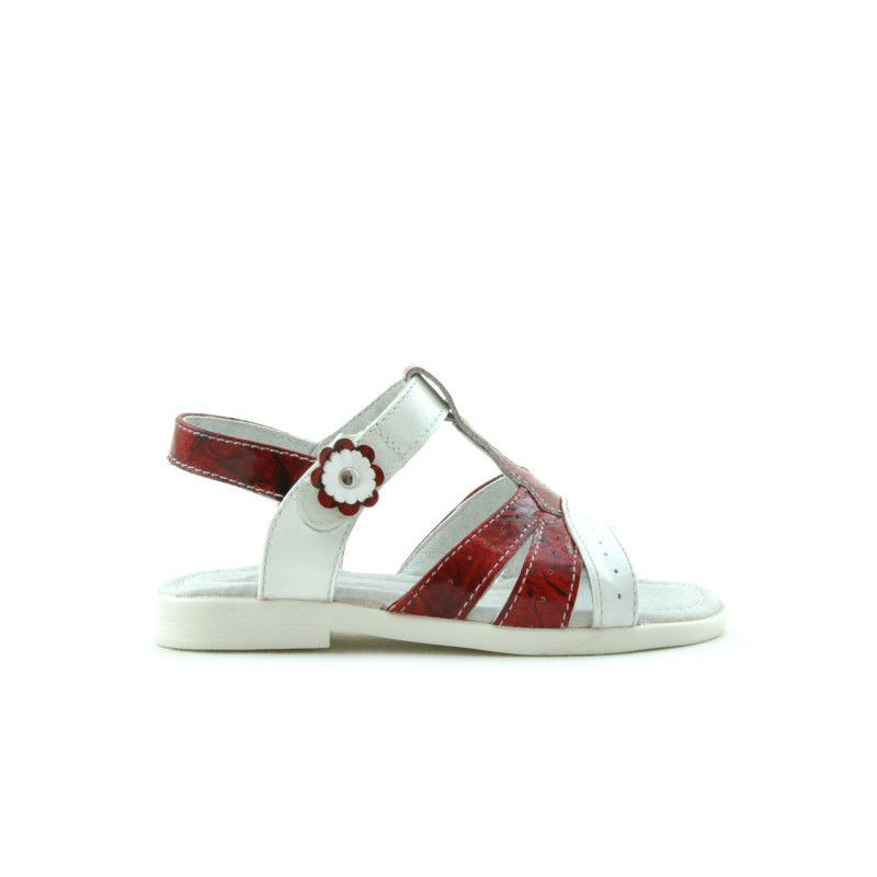 Sandali per bambini piccoli 18c vernice rossa+bianca