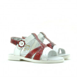 Sandali per bambini piccoli 18c vernice rossa+bianca