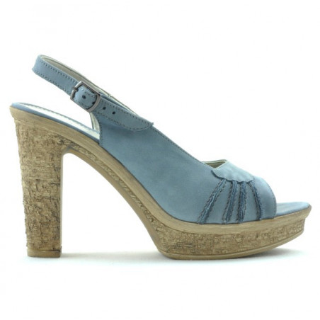 Sandali donna 597 blu camoscio