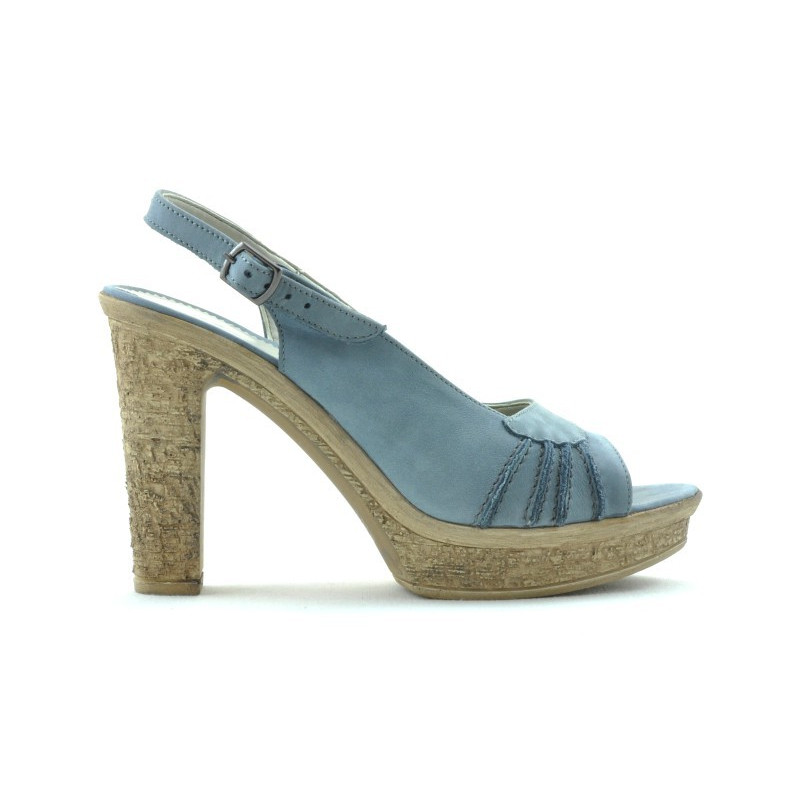 Sandali donna 597 blu camoscio