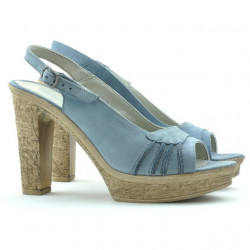 Sandali donna 597 blu camoscio