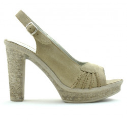 Sandali donna 597 sabbia velluto