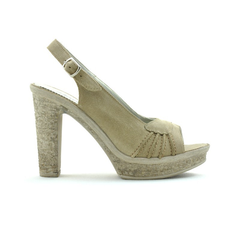 Sandali donna 597 sabbia velluto