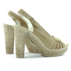 Sandali donna 597 sabbia velluto