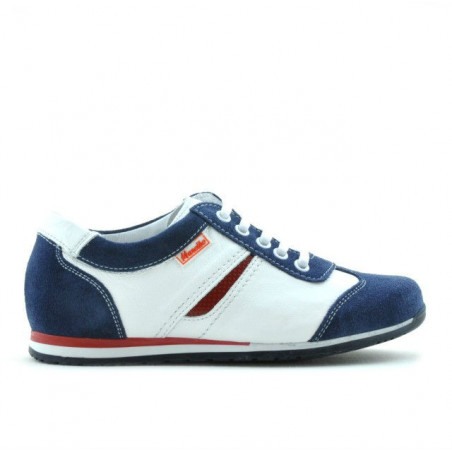 Scarpe per bambini 136 velluto indaco+bianco
