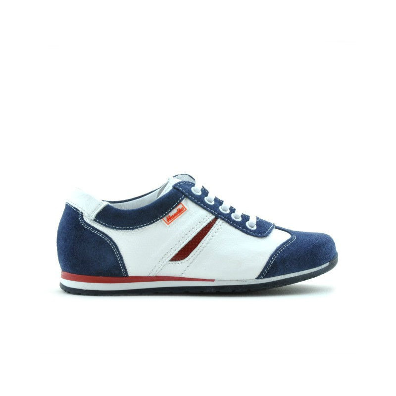 Scarpe per bambini 136 velluto indaco+bianco