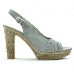 Sandali donna 597 grigio chiaro velluto