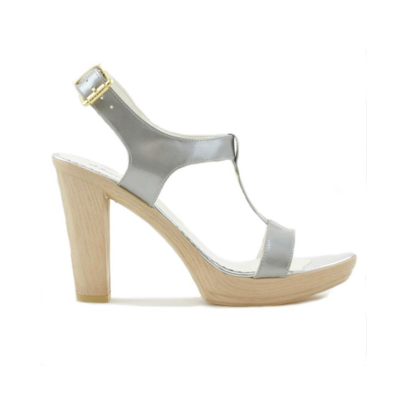 Sandali donna 5018 vernice argento