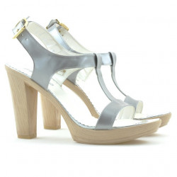 Sandali donna 5018 vernice argento