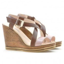 Sandali donna 5016 vernice rosa combinato