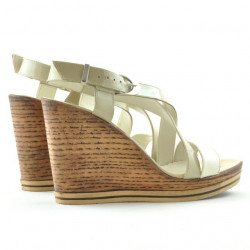 Sandali donna 5016 vernice beige combinato