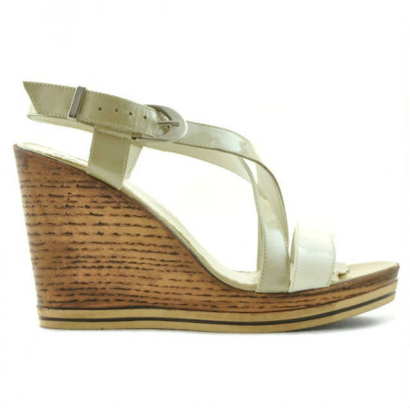Sandali donna 5016 vernice beige combinato