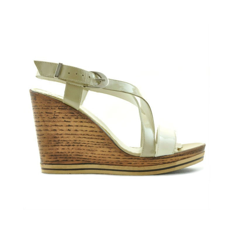 Sandali donna 5016 vernice beige combinato