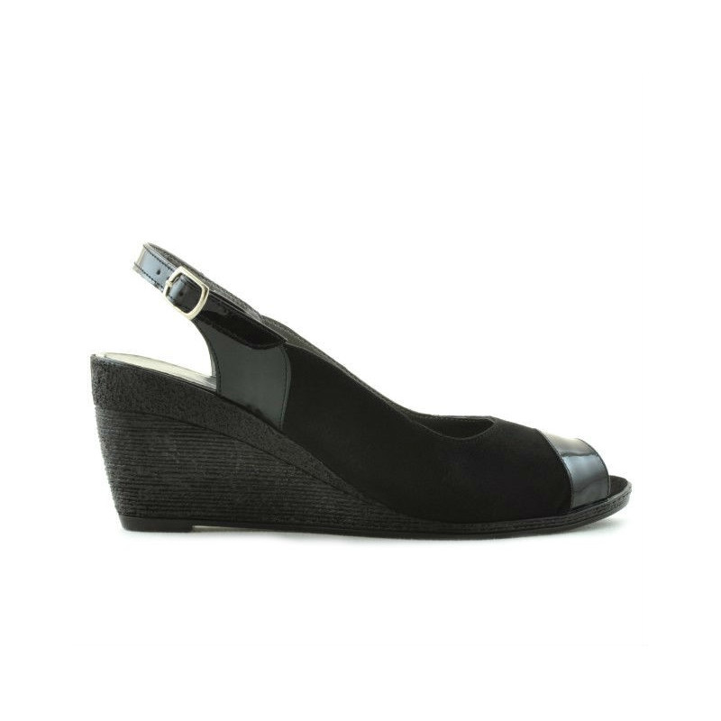 Sandali donna 5019 vernice nera combinata
