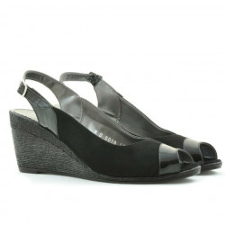 Sandali donna 5019 vernice nera combinata