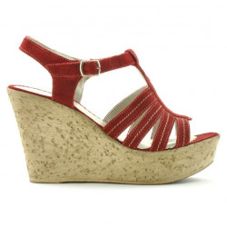 Sandali donna 598 rosso velour