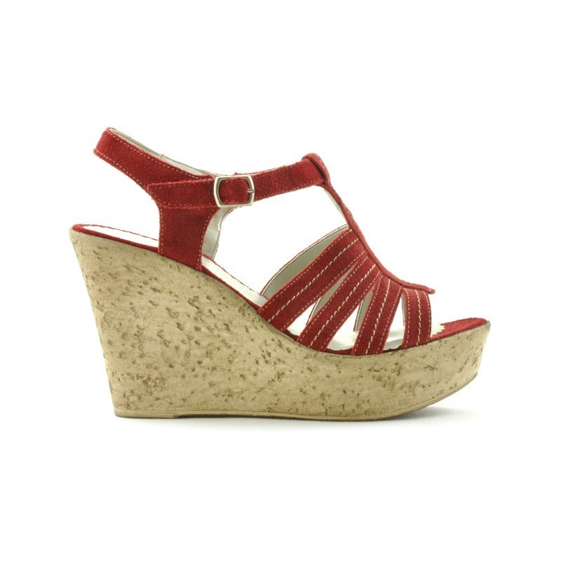 Sandali donna 598 rosso velour