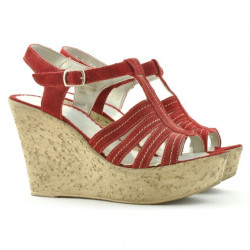Sandali donna 598 rosso velour