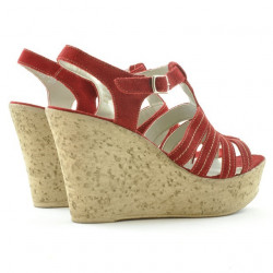 Sandali donna 598 rosso velour