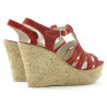 Sandali donna 598 rosso velour