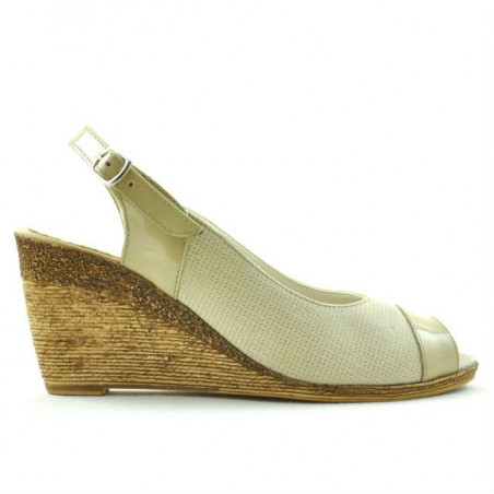 Sandali donna 5019 vernice beige combinato