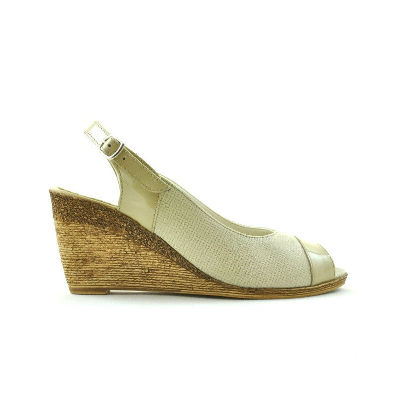 Sandali donna 5019 vernice beige combinato