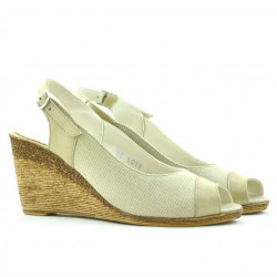 Sandali donna 5019 vernice beige combinato