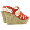 Sandali donna 598 rosso corallo velluto