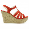 Sandali donna 598 rosso corallo velluto