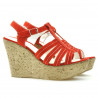 Sandali donna 598 rosso corallo velluto