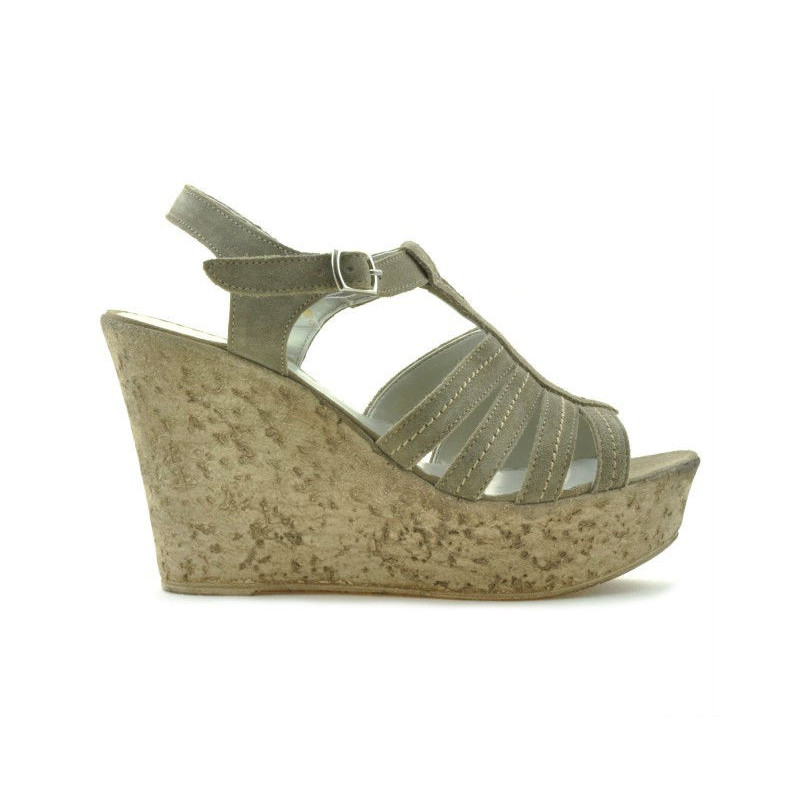 Sandali donna 598 sabbia velluto