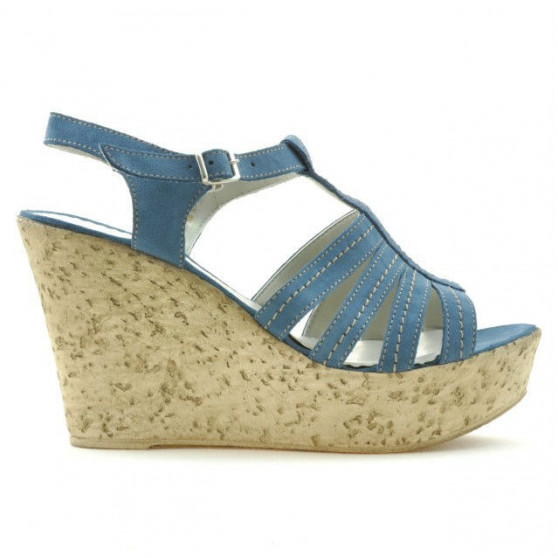 Sandali donna 598 blu velluto