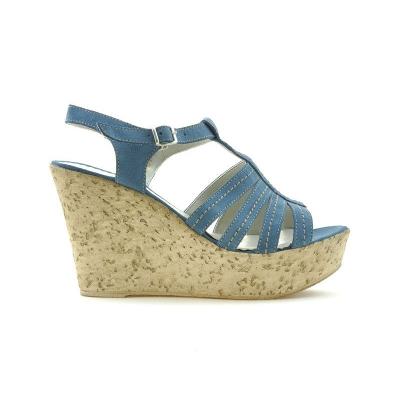 Sandali donna 598 blu velluto