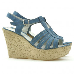 Sandali donna 598 blu velluto