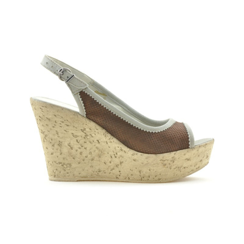 Sandali donna 5001p cioccolato traforato