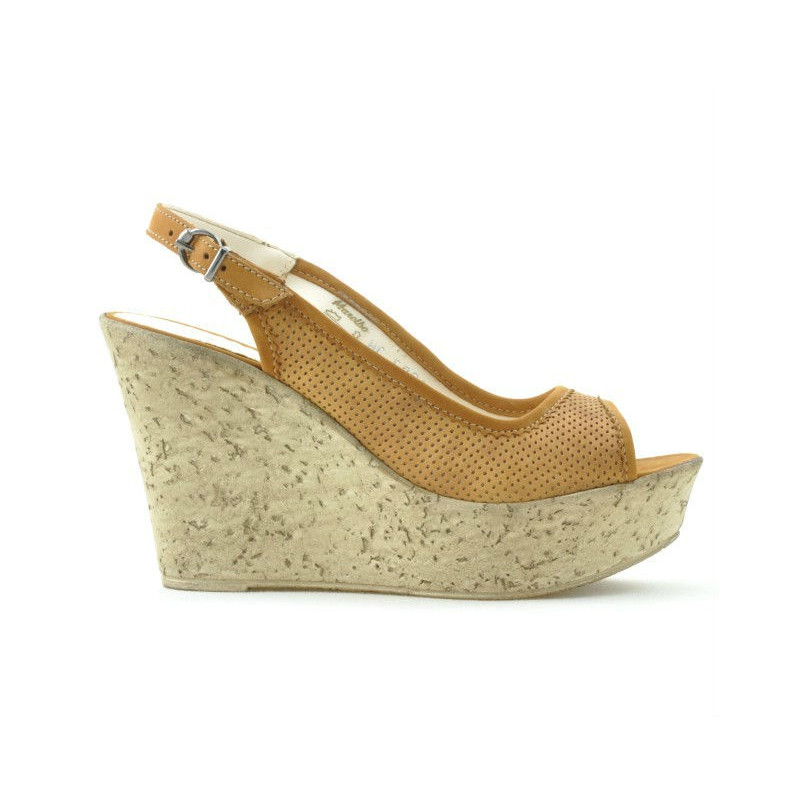 Sandali donna 5001p marrone traforato