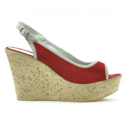Sandali donna 5001 rosso velluto