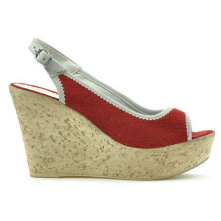 Sandali donna 5001 rosso velluto